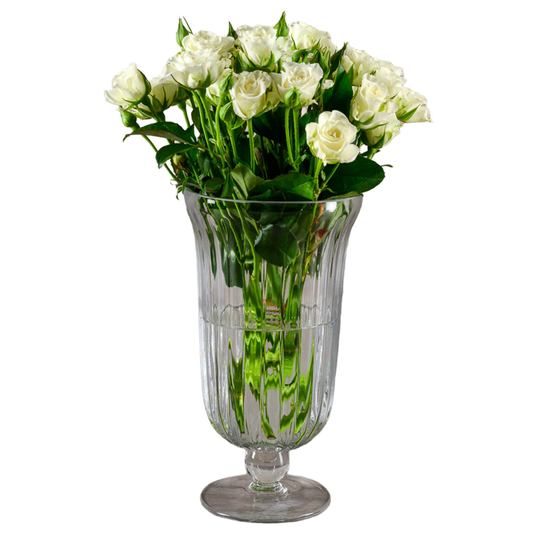 Versailles Pleated Glass Urn (10in)