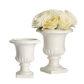 White Ceramic Urns (8.5in)