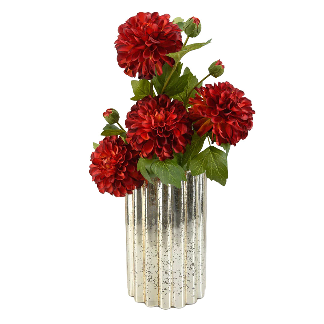 Shirdi Old Gold Glass Vase, Large (9.5in)